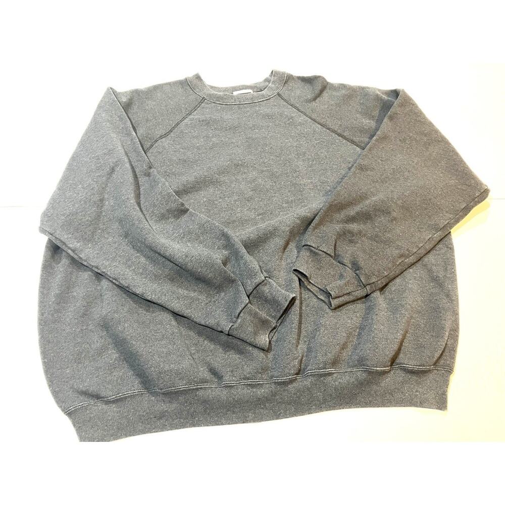 Vintage 90s Gray Tultex Sweatshirt 3XL Blank Plain Solid Sweater Made in USA